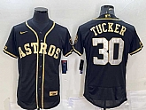 Men's Houston Astros #30 Kyle Tucker Black Gold Flex Base Stitched Jersey,baseball caps,new era cap wholesale,wholesale hats